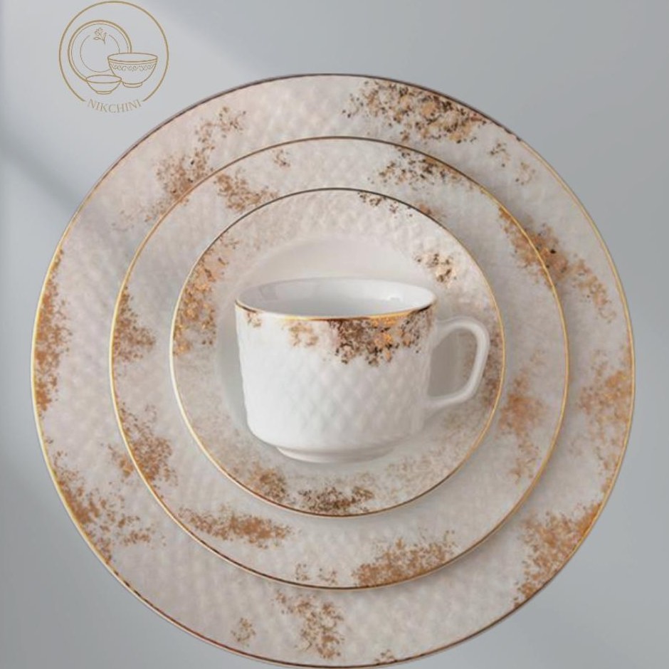 سرویس غذاخوری چینی زرین مدل کلودیا ۲۸ پارچه ۶ نفره